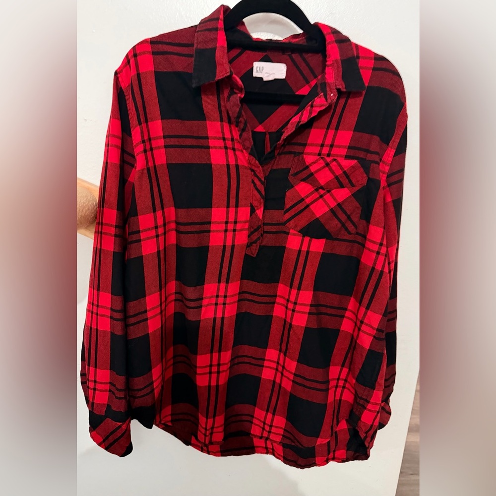 GAP Red and Black Checkered Shirt